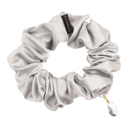 Luxury Silk Scrunchie - Silver