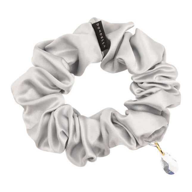 Luxury Silk Scrunchie - Silver