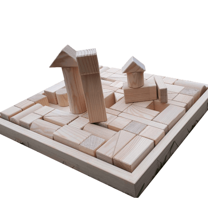 Hand-made Wooden Blocks for Kids – 70 pieces