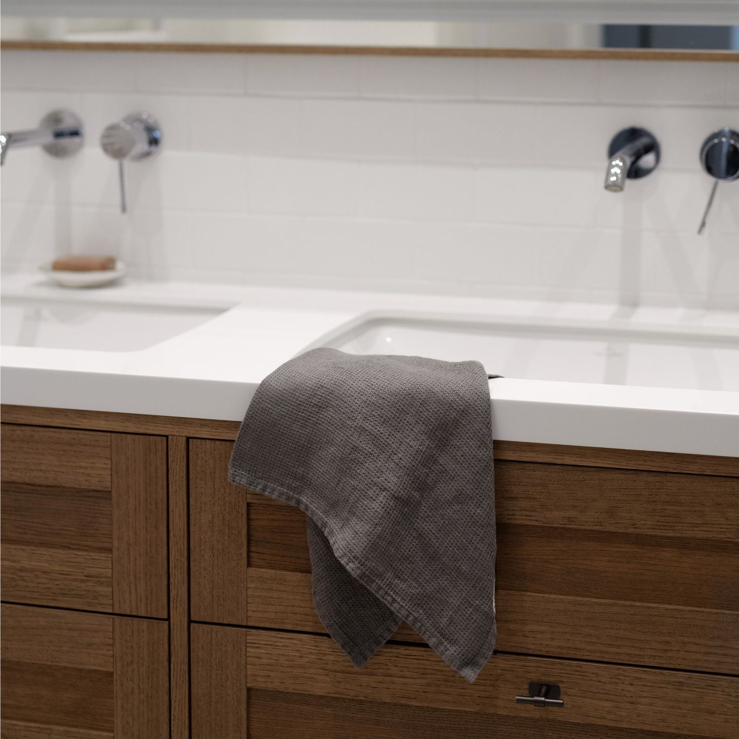 Honeycomb Fine Waffle Towel - Charcoal