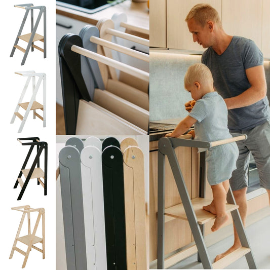 Foldable Kitchen Tower With Removable Rail by Leg&Go