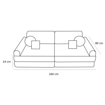 Large Modular Sofa for Kids - Premium Bearly, Brown