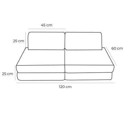 Small Modular Sofa for Kids - Slimcord Lime