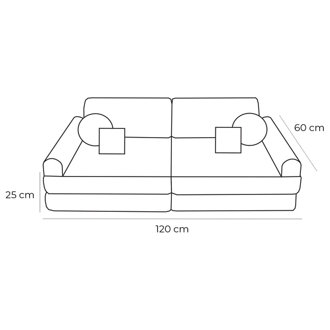 Medium Modular Sofa for Kids - Slimcord Lime