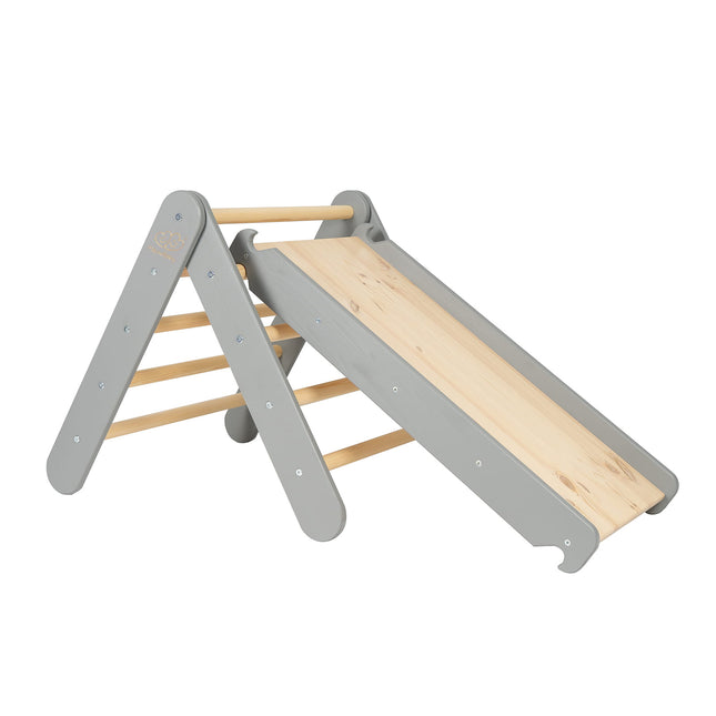 Ladder with a Slide-Climbing Wall - Grey - LoveStyle World