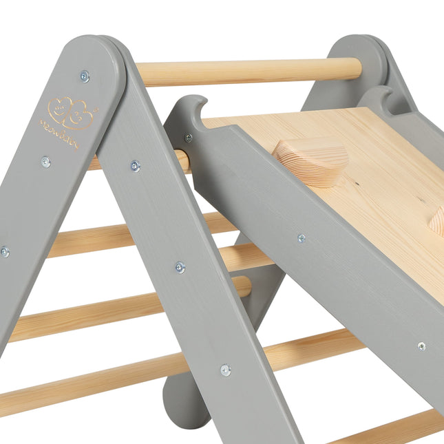Ladder with a Slide-Climbing Wall - Grey - LoveStyle World