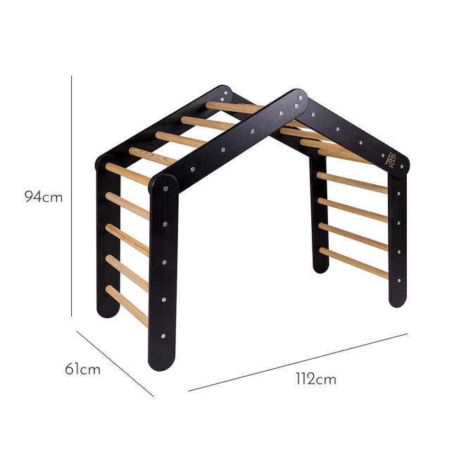 Ladder Large Wooden Pikler Ladder - Black - LoveStyle World