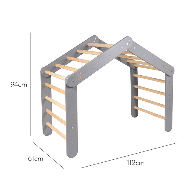 Ladder Large Wooden Pikler Ladder - Gray - LoveStyle World