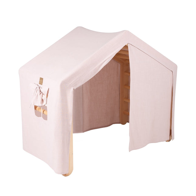 Ladder House Large Natural Wood With a Pink Cover - LoveStyle World