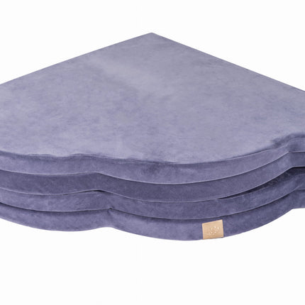 Play Mat for Kids - Cloud Shaped Blue-Grey Velvet