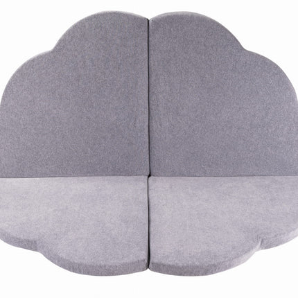 Play Mat for Kids - Cloud Shaped Light Grey Velvet