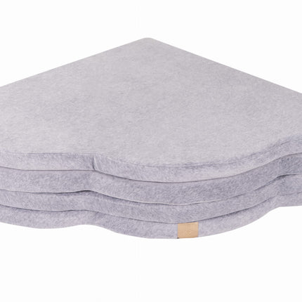 Play Mat for Kids - Cloud Shaped Light Grey Velvet
