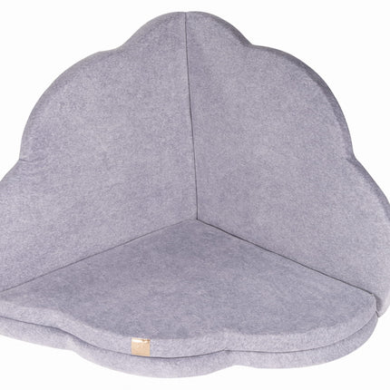 Play Mat for Kids - Cloud Shaped Light Grey Velvet