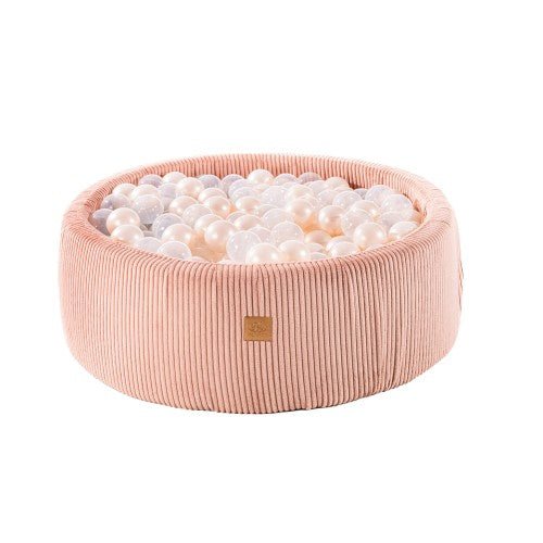 Ball Pit Round With 200 White Balls, 90x30cm - Aesthetic Pink - LoveStyle World