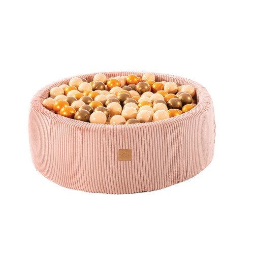Ball Pit Round With 200 Orange/Copper Balls, 90x30cm - Aesthetic Pink - LoveStyle World