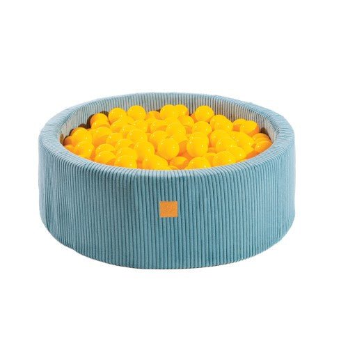 Ball Pit Round With 200 Yellow Balls, 90x30cm - Aesthetic Turquoise - LoveStyle World