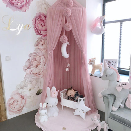 Round Play Mat With a Frill - Pink Velvet