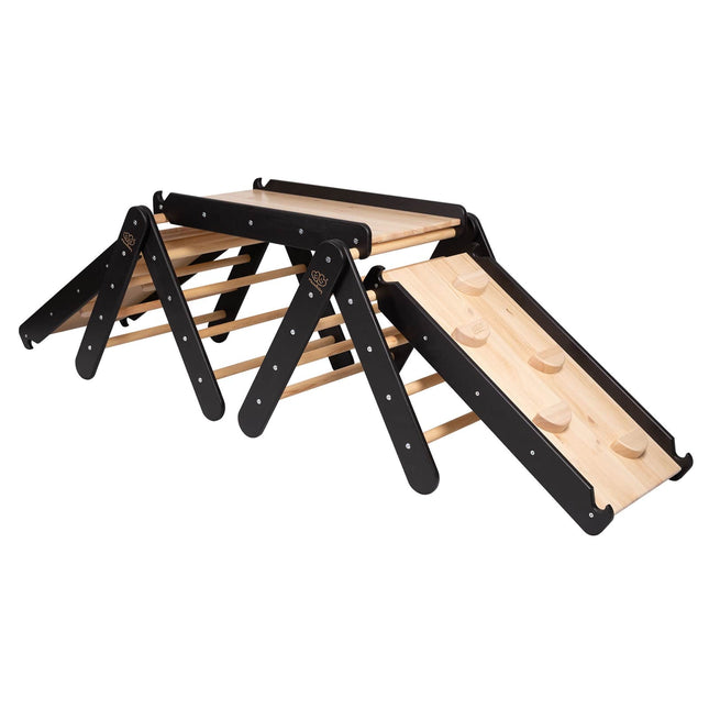 Ladder Triangle Climber Montessori Set with Slide and Climbing Frame - Black - LoveStyle World