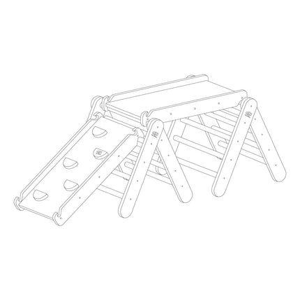 Climbing Triangle With Slide and Climbing Frame - White