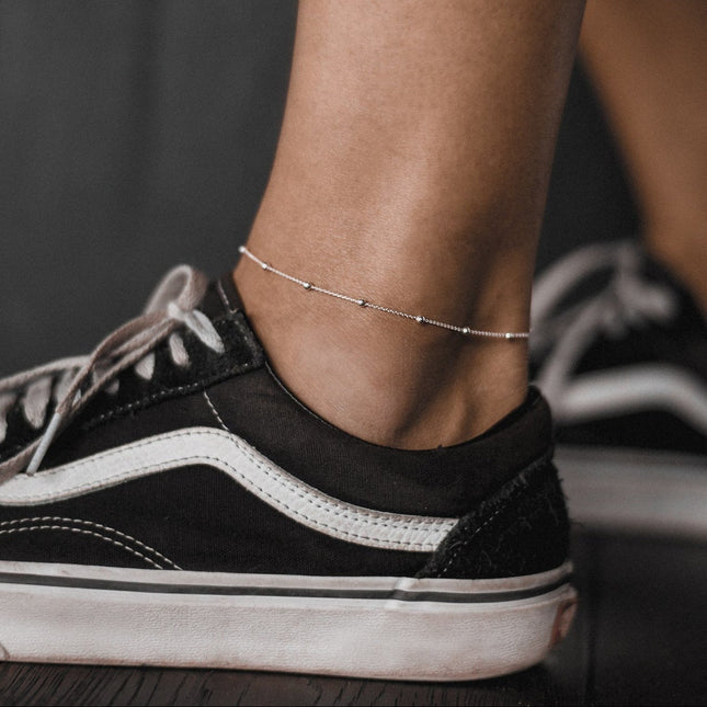 Mini Bubble Anklet - Silver