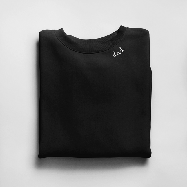 Embroidered Collar Organic Cotton Sweatshirt "Dad" - LoveStyle World