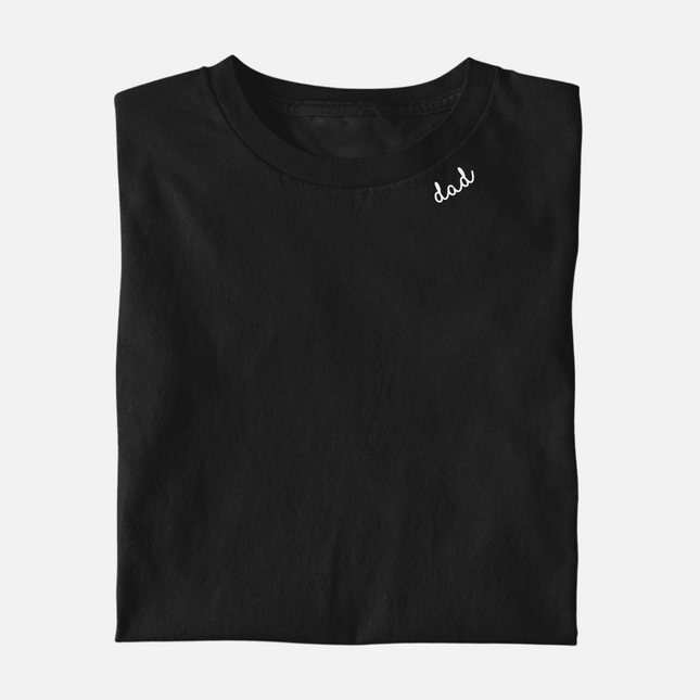 Embroidered Collar Organic Cotton T-shirt "Dad" - LoveStyle World