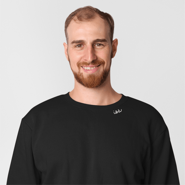 Embroidered Collar Organic Cotton Sweatshirt "Isä" (FIN) - LoveStyle World
