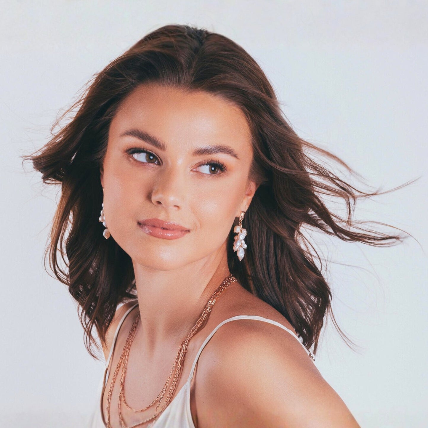 Festive Pearls Earrings - Rose Gold and Silver