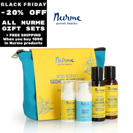 Mini Face Care Routine Gift Set in a Cosmetic Bag  day cream (15 ml), night cream (15 ml), cleansing cream-foam (50 ml) and micellar water (50 ml)