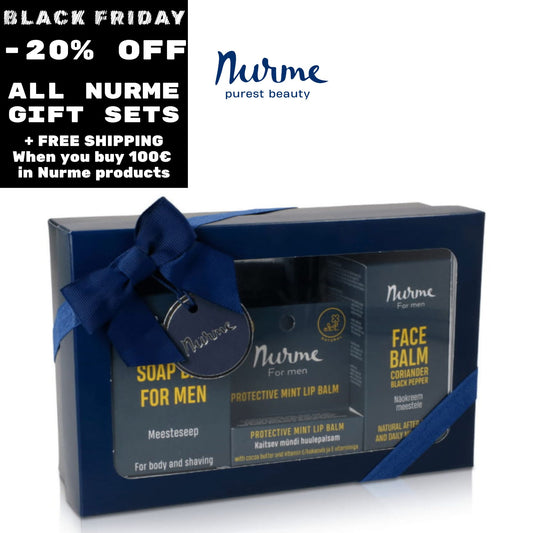 Natural Skincare Gift Set - For Men, Soap, mint lip balm & face cream