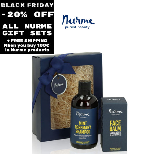 Natural Men's Gift Set "Rugged" moisturizing face cream & mint shampoo