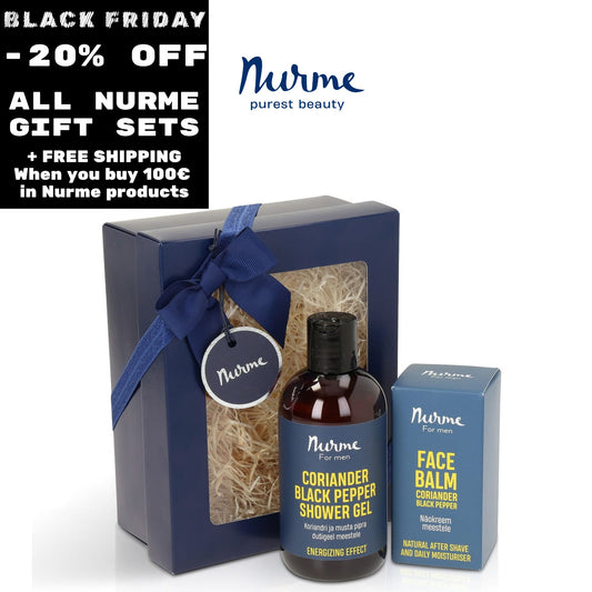Body Care Gift Set - For Men, cleansing shower gel & facial moisturizing balm