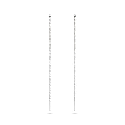 Pin Up Threader Chain Earrings - Silver