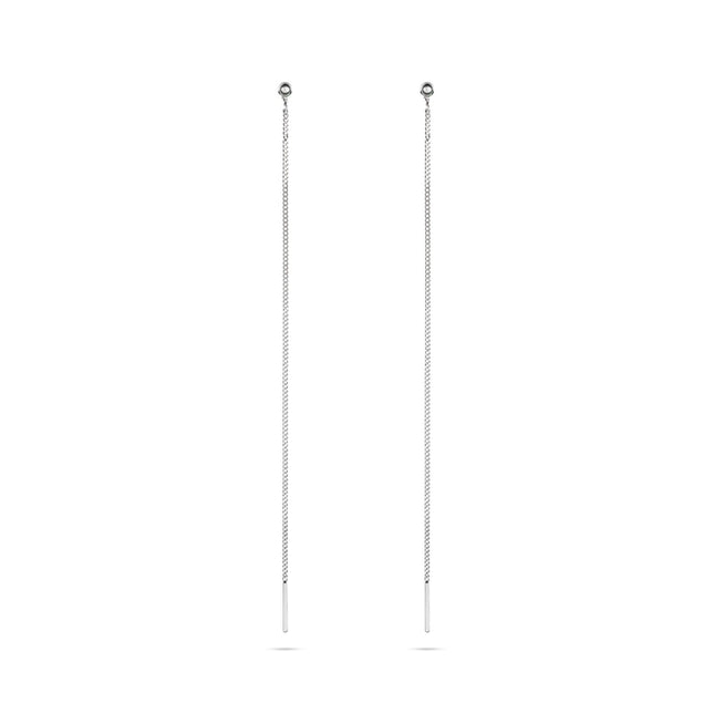 Pin Up Threader Chain Earrings - Silver