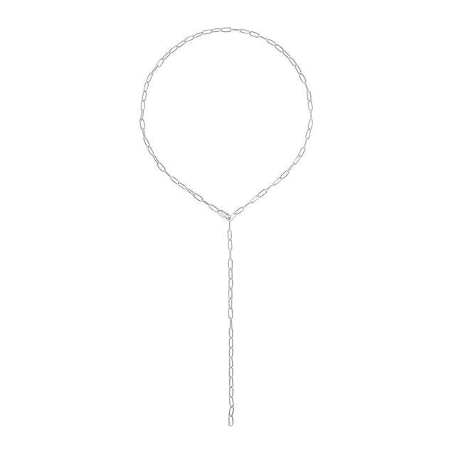 Paper Clip Y-Necklace Silver