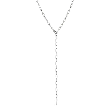 Paper Clip Y-Necklace Silver