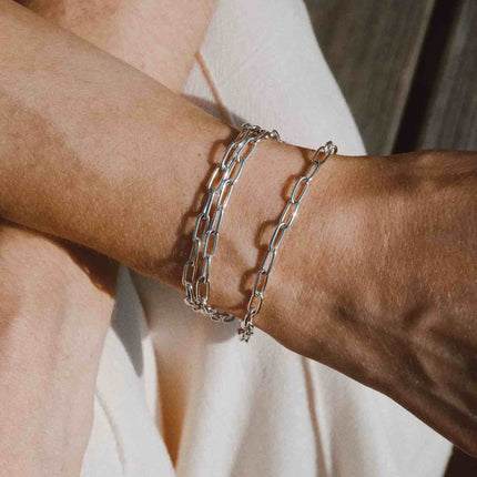 Paper Clip Y-Necklace Silver