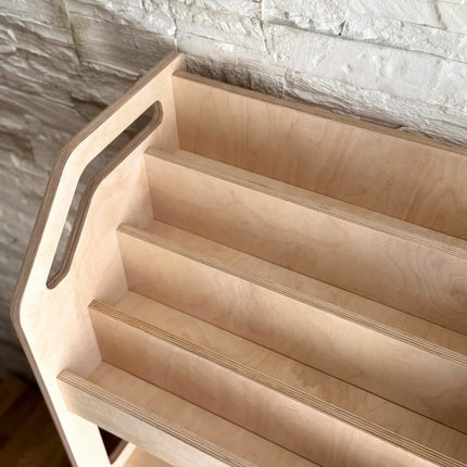Montessori Wooden Book Display with Storage Shelf For Kids