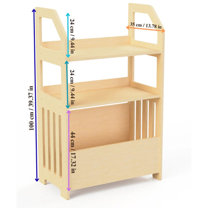 Montessori Wooden Shelf – Kids Storage Organizer