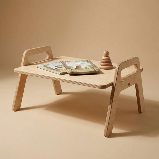 Wooden Kids Floor Table - Montessori Toddler Activity Table