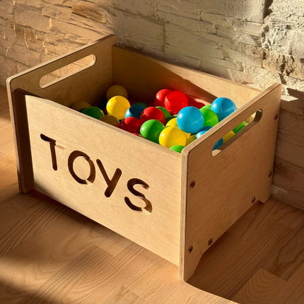 Wooden Toy Box - Montessori Nursery Storage