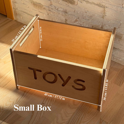 Wooden Toy Box - Montessori Nursery Storage
