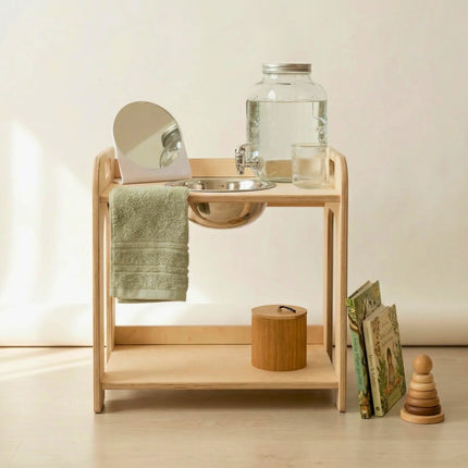 Small Single Montessori Open-Bowl Wash Station