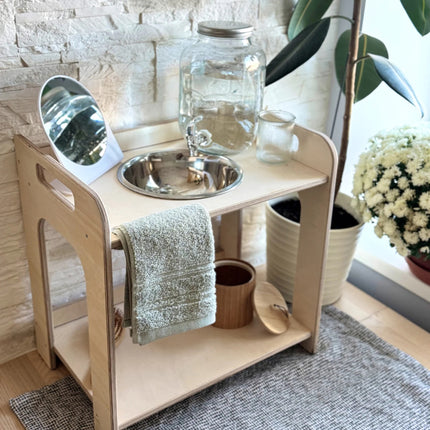 Small Single Montessori Open-Bowl Wash Station