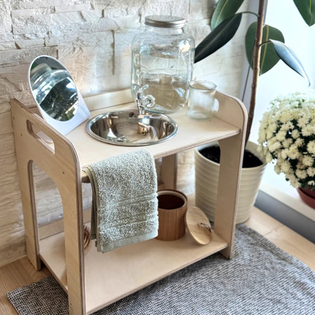Small Single Montessori Open-Bowl Wash Station
