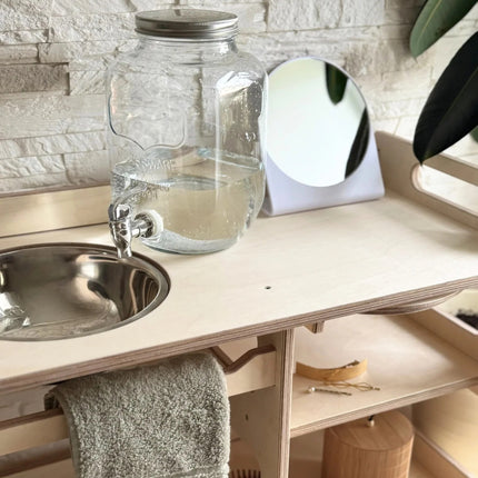 Montessori Wooden Washbasin With Storage for Kids - Large
