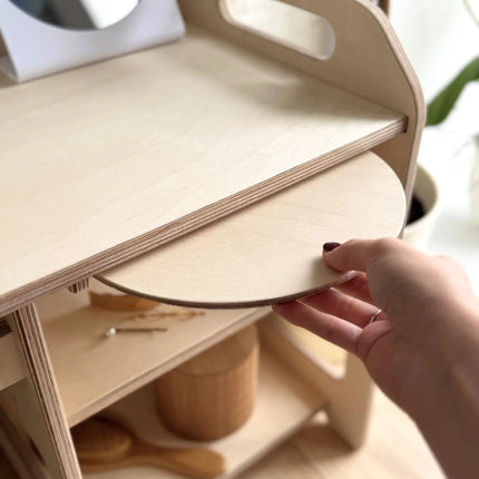 Montessori Wooden Washbasin With Storage for Kids - Large