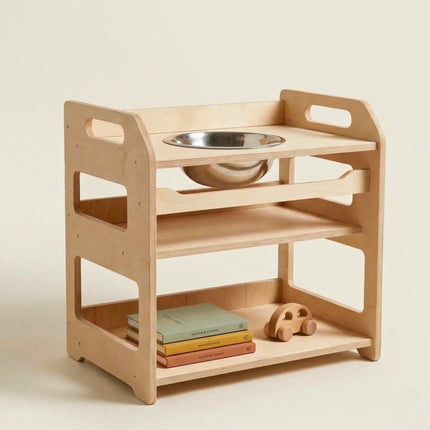 Montessori Wooden Washbasin With Storage for Kids - Small