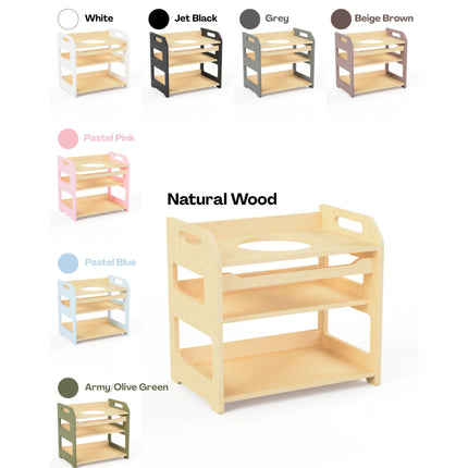 Montessori Wooden Washbasin With Storage for Kids - Small