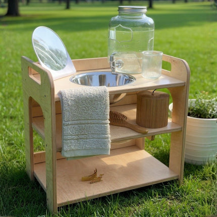 Small Single Montessori Wash Station with Lid